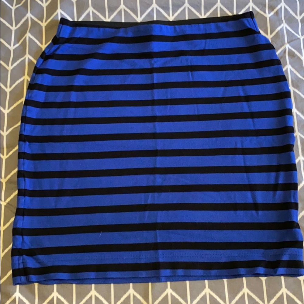 Ann Taylor Loft Striped Pencil Skirt - blue